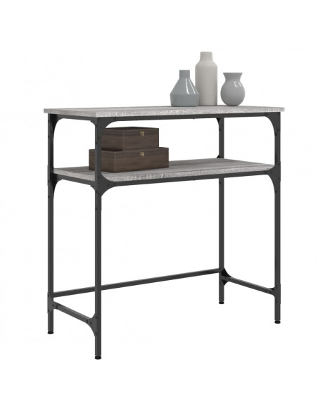 Tavolino Consolle Grigio Sonoma 75x35,5x75 cm Legno Multistrato
