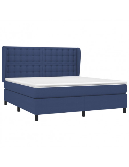 Giroletto a Molle con Materasso Blu 160x200 cm in Tessuto