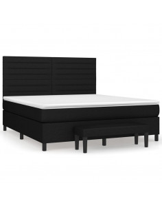 Giroletto a Molle con Materasso Nero 180x200 cm in Tessuto 2