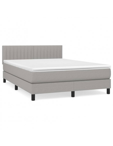 Giroletto a Molle con Materasso Grigio Chiaro 140x200cm Tessuto