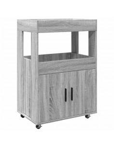 Carrello Bar Grigio Sonoma 60x39,5x89 cm in Legno Multistrato 2