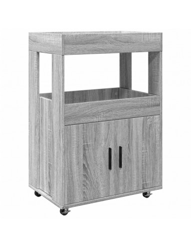 Carrello Bar Grigio Sonoma 60x39,5x89 cm in Legno Multistrato