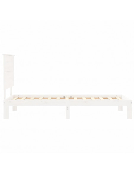 Giroletto con Testiera Bianco Single in Legno Massello