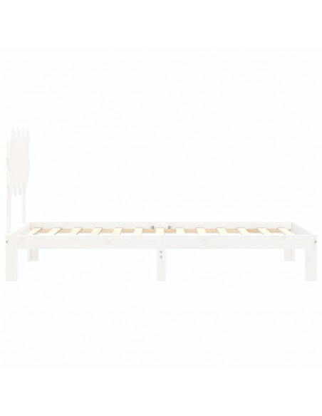 Giroletto con Testiera Bianco Single in Legno Massello