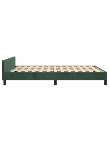 Giroletto con Testiera Verde Scuro 140x190 cm in Velluto