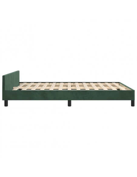 Giroletto con Testiera Verde Scuro 140x190 cm in Velluto