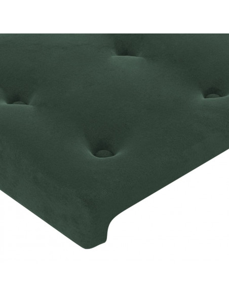 Giroletto con Testiera Verde Scuro 140x190 cm in Velluto