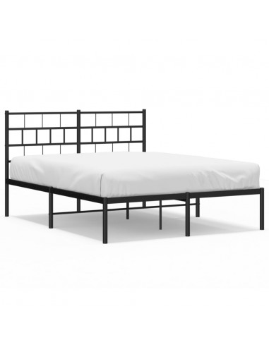 Giroletto con Testiera in Metallo Nero 135x190 cm