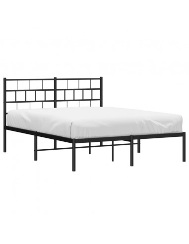 Giroletto con Testiera in Metallo Nero 135x190 cm