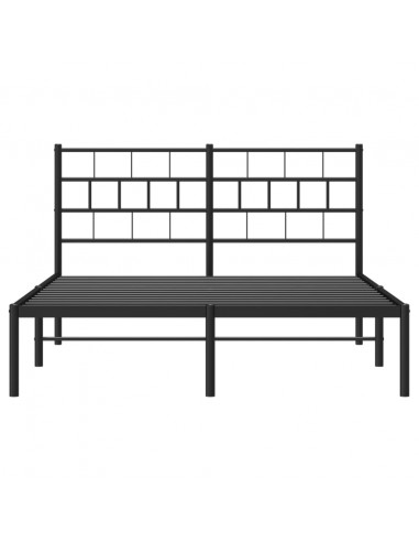 Giroletto con Testiera in Metallo Nero 135x190 cm