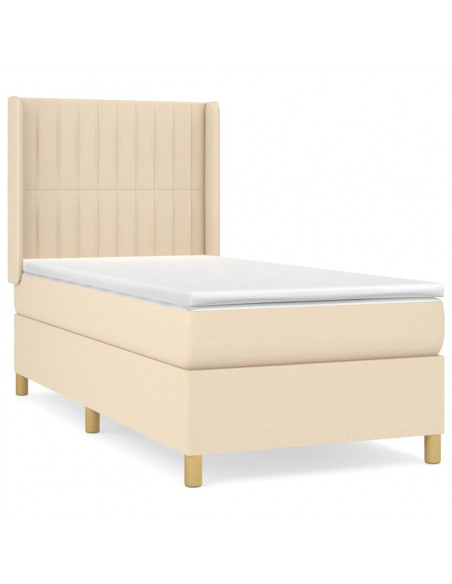 Giroletto a Molle con Materasso Crema 100x200 cm in Tessuto
