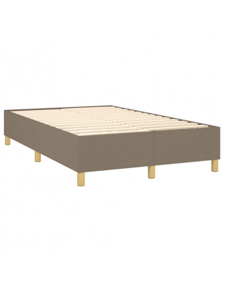 Letto a Molle con Materasso e LED Tortora 120x200cm in Tessuto