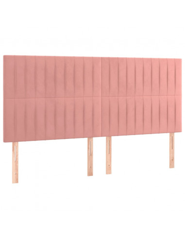 Giroletto a Molle con Materasso Rosa 180x200 cm in Velluto