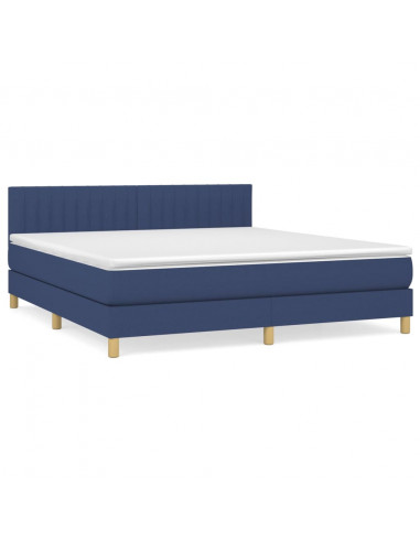 Giroletto a Molle con Materasso Blu 160x200 cm in Tessuto