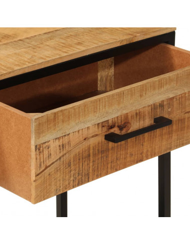 Tavolo Consolle 100x35x76 cm in Legno Massello di Mango e Ferro