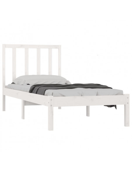 Giroletto Bianco in Legno Massello di Pino 90x190 cm Single