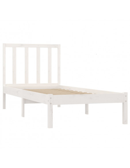 Giroletto Bianco in Legno Massello di Pino 90x190 cm Single