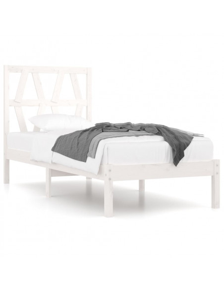 Giroletto Bianco in Legno Massello di Pino 90x190 cm Single