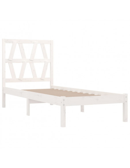 Giroletto Bianco in Legno Massello di Pino 90x190 cm Single