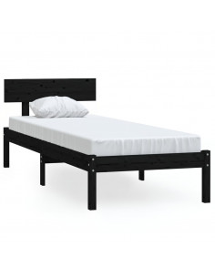 Giroletto in Legno Massello Nero 75x190 cm Small Single 2