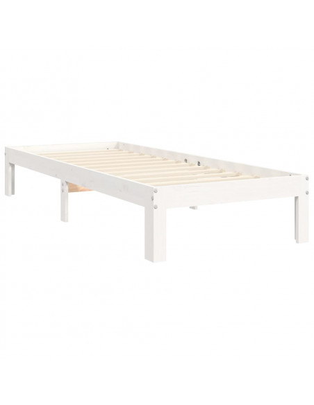 Giroletto con Testiera Bianco Single in Legno Massello