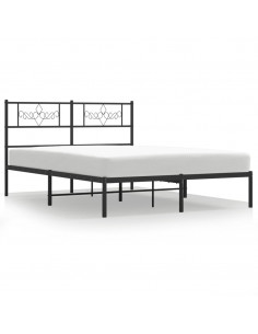 Giroletto con Testiera in Metallo Nero 120x190 cm 2