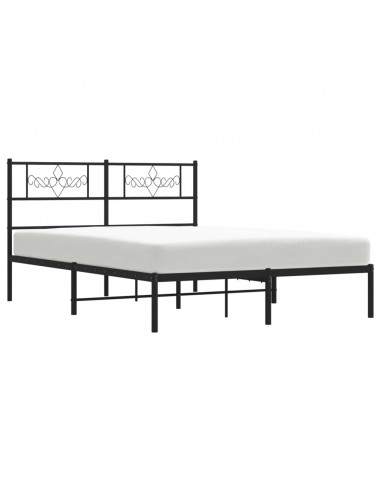 Giroletto con Testiera in Metallo Nero 120x190 cm