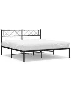 Giroletto con Testiera in Metallo Nero 120x190 cm 2