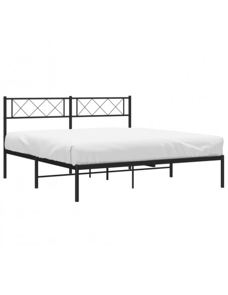 Giroletto con Testiera in Metallo Nero 120x190 cm
