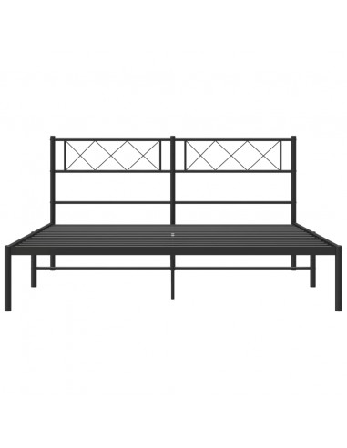 Giroletto con Testiera in Metallo Nero 120x190 cm