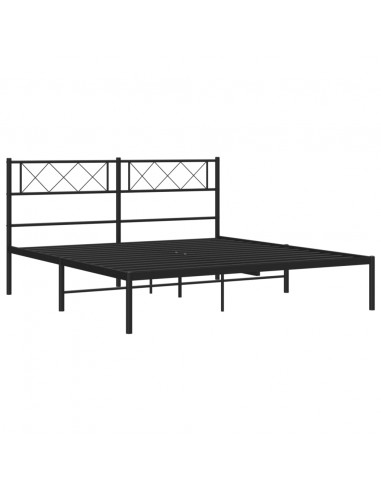 Giroletto con Testiera in Metallo Nero 120x190 cm