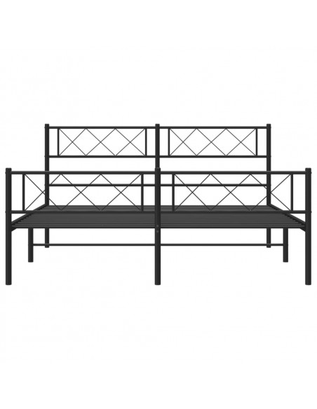 Giroletto con Testiera e Pediera Metallo Nero 150x200 cm