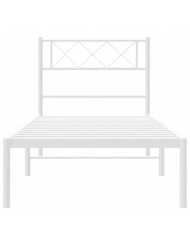 Giroletto con Testiera Metallo Bianco 100x190 cm