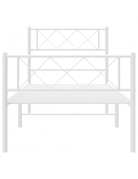 Giroletto con Testiera e Pediera Metallo Bianco 90x190 cm