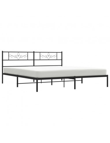 Giroletto con Testiera in Metallo Nero 200x200 cm