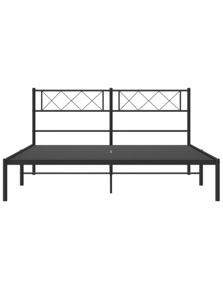 Giroletto con Testiera in Metallo Nero 150x200 cm