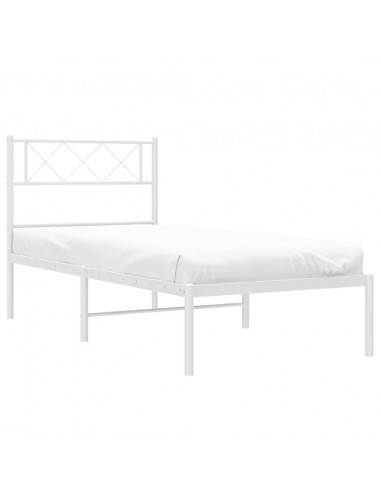 Giroletto con Testiera Metallo Bianco 75x190 cm