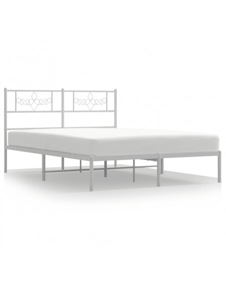Giroletto con Testiera Metallo Bianco 140x190 cm
