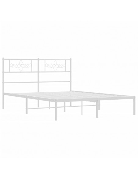Giroletto con Testiera Metallo Bianco 140x190 cm