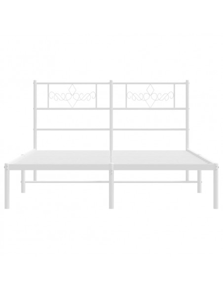 Giroletto con Testiera Metallo Bianco 140x190 cm