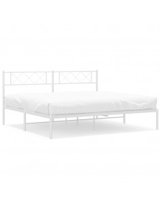 Giroletto con Testiera Metallo Bianco 183x213 cm 2