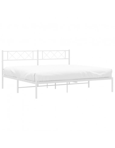 Giroletto con Testiera Metallo Bianco 183x213 cm