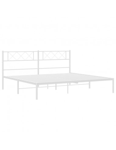 Giroletto con Testiera Metallo Bianco 183x213 cm