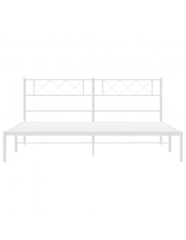 Giroletto con Testiera Metallo Bianco 183x213 cm