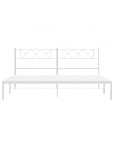 Giroletto con Testiera Metallo Bianco 200x200 cm