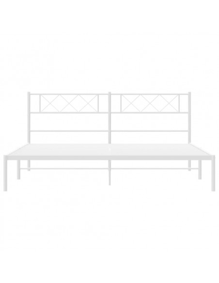 Giroletto con Testiera Metallo Bianco 200x200 cm