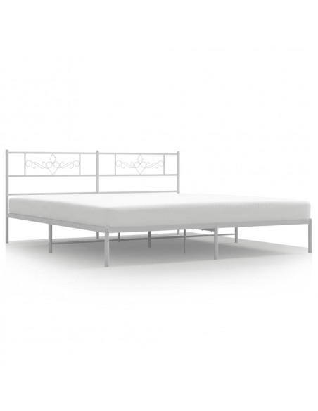 Giroletto con Testiera Metallo Bianco 180x200 cm