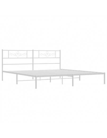 Giroletto con Testiera Metallo Bianco 180x200 cm