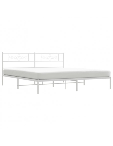 Giroletto con Testiera Metallo Bianco 180x200 cm