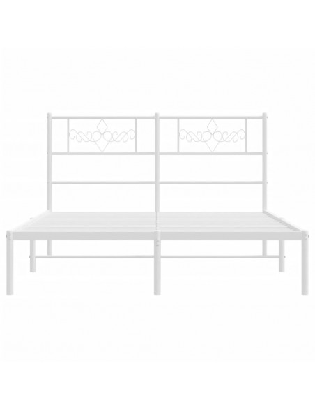 Giroletto con Testiera Metallo Bianco 140x200 cm